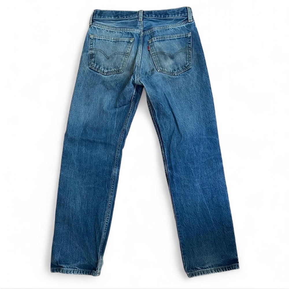 💚 Vintage Levi’s 501 Blue Distressed Jeans (W32 L32) (35) - Picture 4 of 11